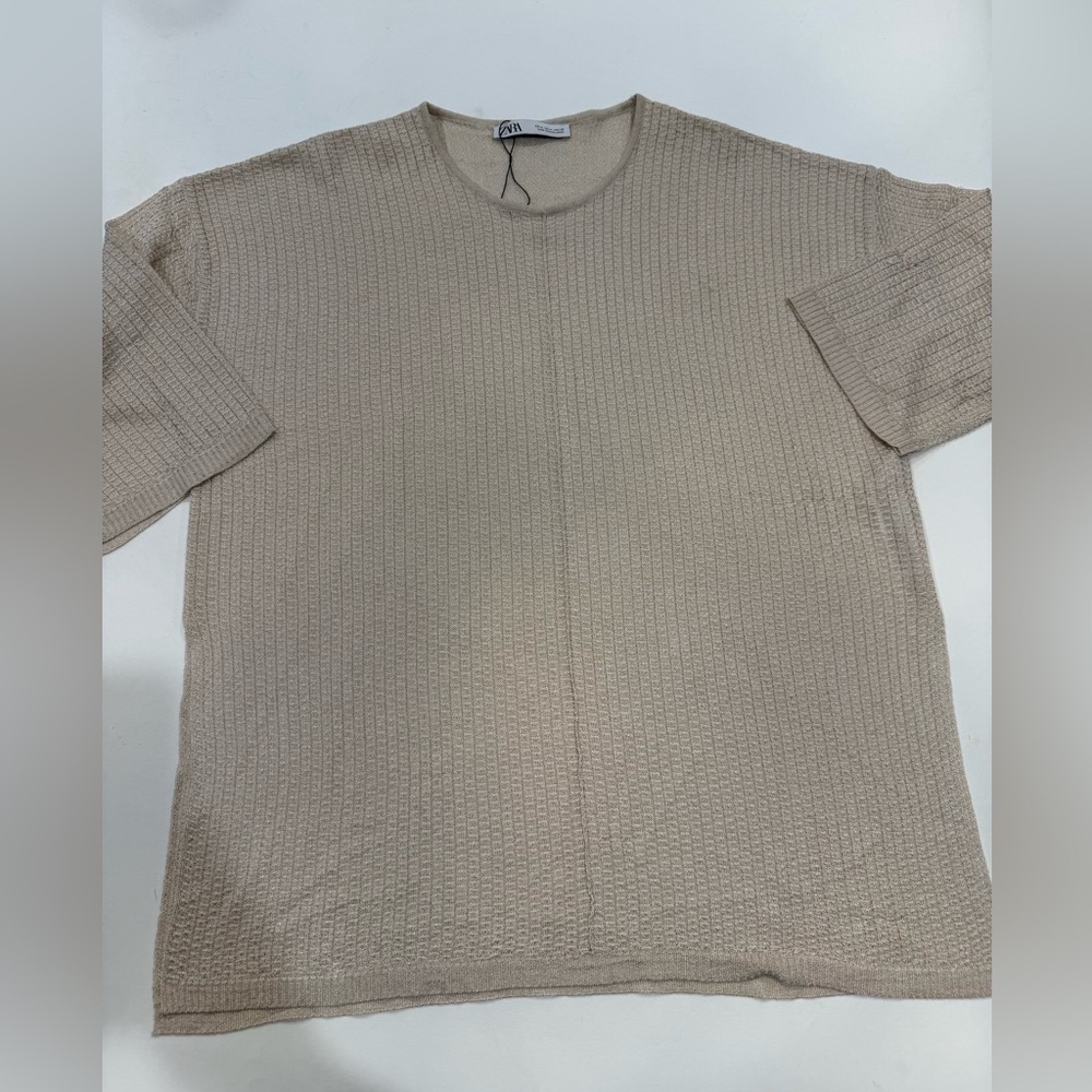 Zara short sleeve cream top